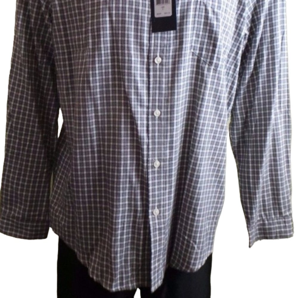 NWT Classic Fit Checked Twill Casual Button down shirt Red Lodge storm grey - Picture 10 of 11